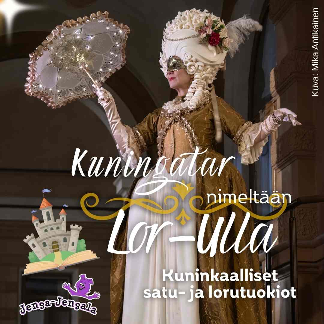 Kuningatar hahmo kertoo satuja