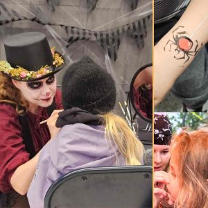 kasvomaalaus halloweenina ja merirosvojuhlissa