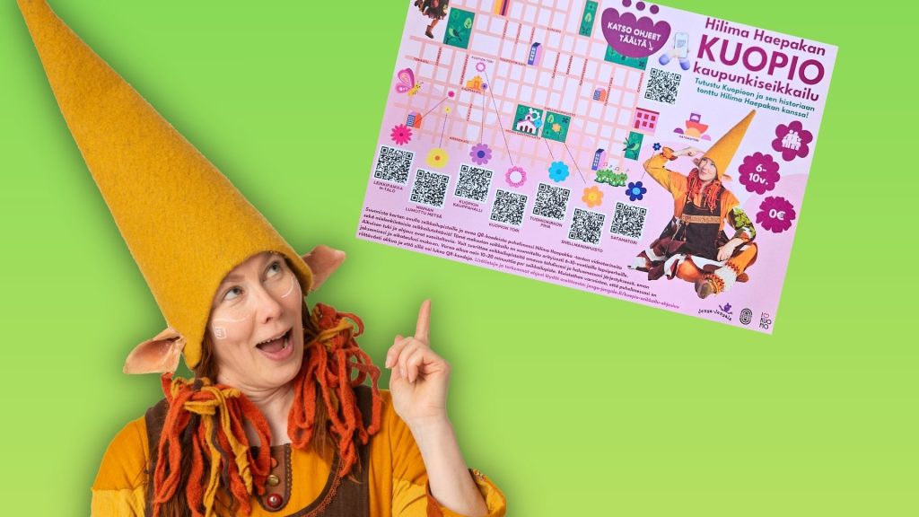 Hilima Haepakka -tonttu ja Kuopio-seikkailun kartta