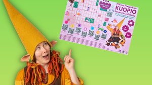 Hilima Haepakka -tonttu ja Kuopio-seikkailun kartta