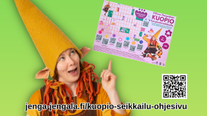 Hilima Haepakka -tonttu ja Kuopio-seikkailun kartta